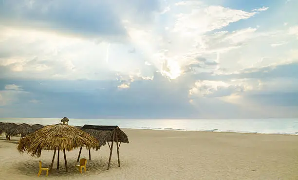 Beautiful Tropic Beach, located in the Caribbean island Cuba.