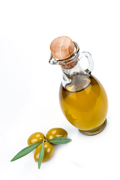 istock Olive oil bottle isolated on a white background. 186286145