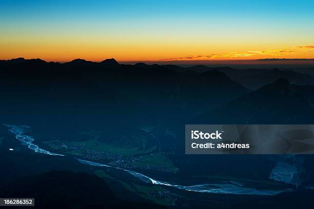 Sunset Scene In Austrian Alps Stock Photo - Download Image Now - Austria, Blue, European Alps