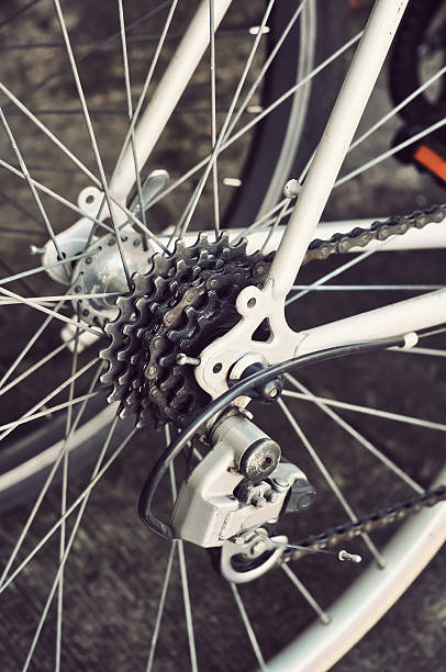 istock Rear bike cassette on the wheel with chain 186286487