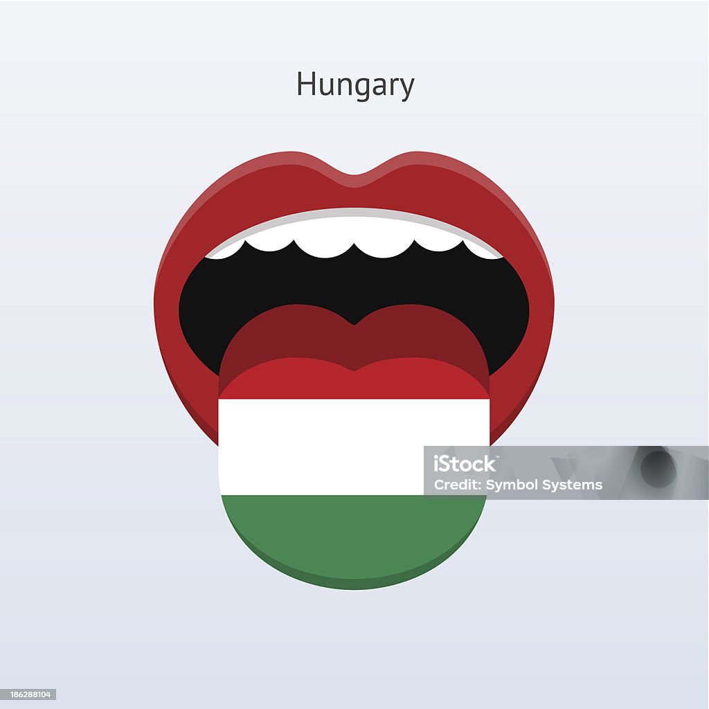 ハンガリー語です。 抽象的な人間の舌革 - アイコンのロイヤリティフリーベクトルアート