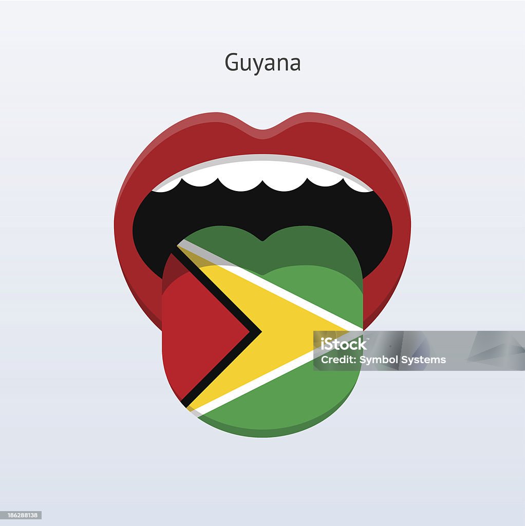 Guyana idioma.  Abstract lengua humana. - arte vectorial de Abierto libre de derechos