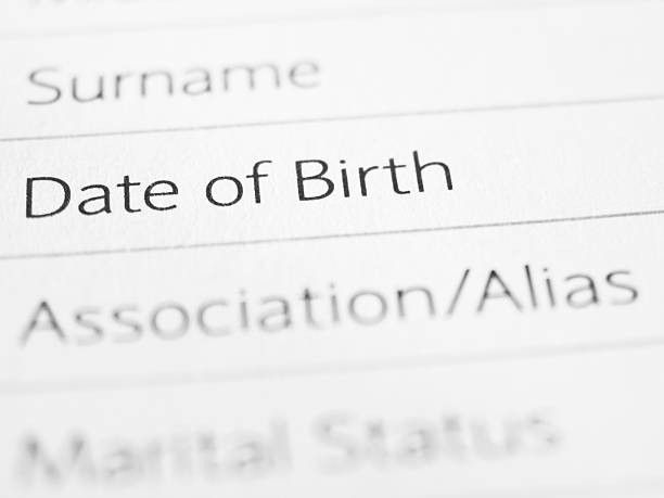 Date of Birth stock photo