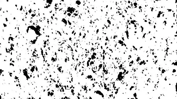 Vector illustration of Black and White abstract Grunge background. Damaged Concrete, Stone, Plaster Texture. A Distressed Monochrome Backdrop with Grainy Details.
Overlay with Dust and Scratches for the Creation of Grungy Designs. Vector Illustration.
