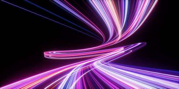 istock 3d render. Abstract neon background of dynamic glowing lines. Modern fantastic wallpaper 1862890996