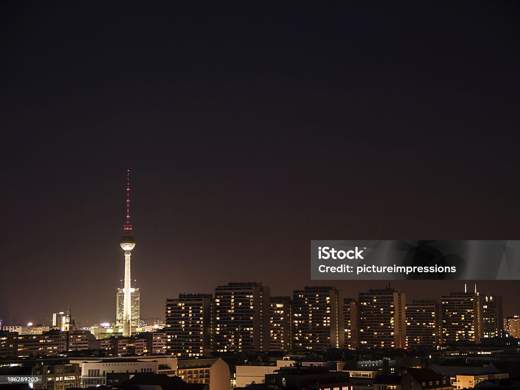 berlin by night television tower in berlin by night Architecture Stock Photo