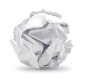 Junk or Crumpled sheet of blank paper in ball shape