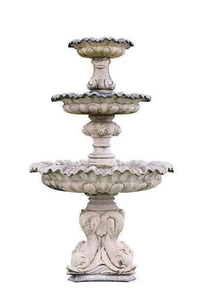 Photo of Vintage courtyard fountain isolated on white