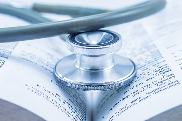 Health education Health education Book, Medicine, Stethoscope medical terminology stock pictures, royalty-free photos & images
