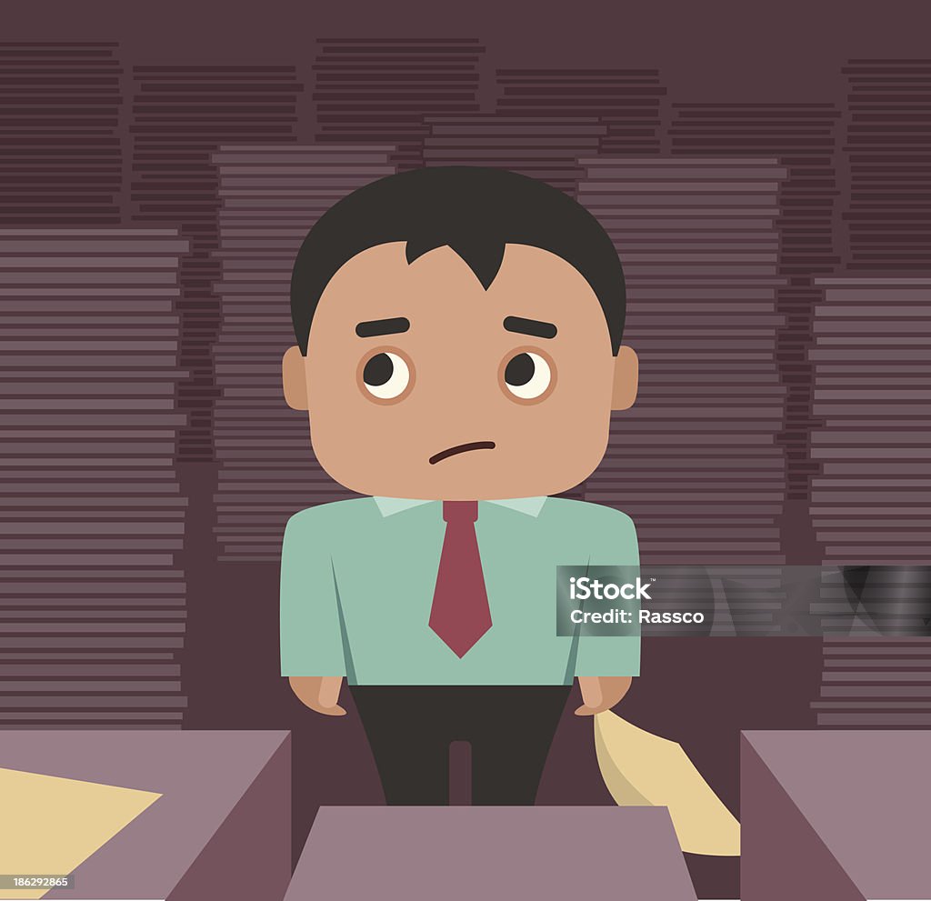 Homme d'affaires overhelmed de paperasserie - clipart vectoriel de Adulte libre de droits