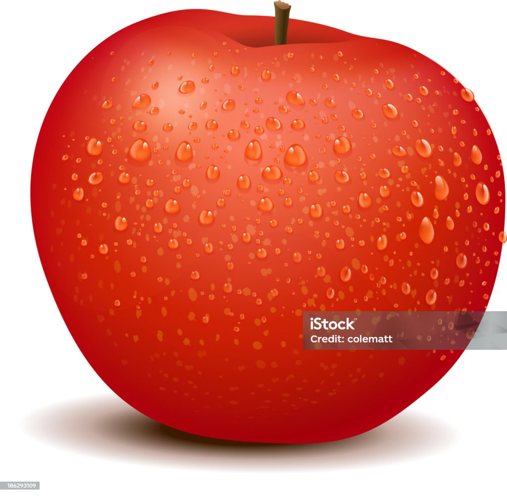 Czerwone jabłko - Grafika wektorowa royalty-free (Bez ludzi)