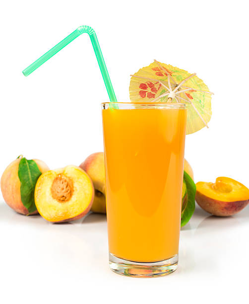 istock Peaches and glass with juice 186293292