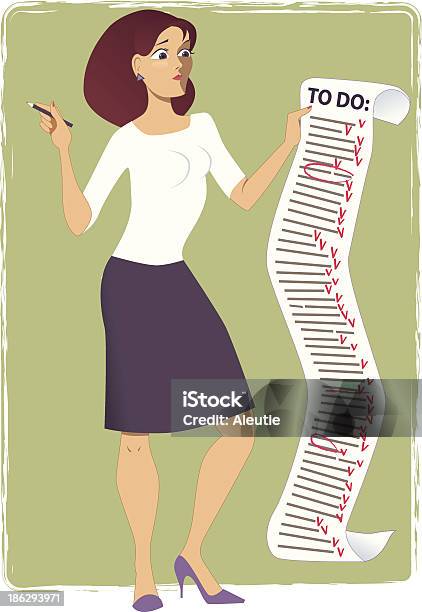 Todo List Stock Illustration - Download Image Now - Adult, Business, Businesswoman