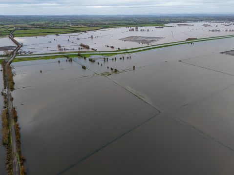 North Curry Moor floods on the Somerset Levels