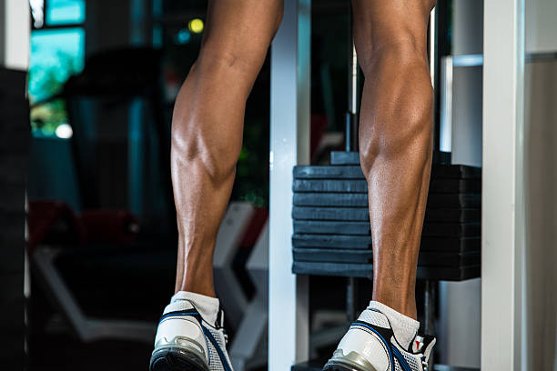 Muscular Man Calves stock photo