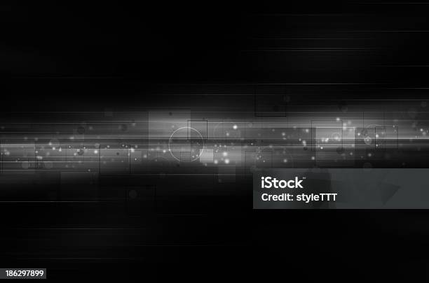 Black And White Technology Background Stock Illustration - Download Image Now - Abstract, Art, Art And Craft