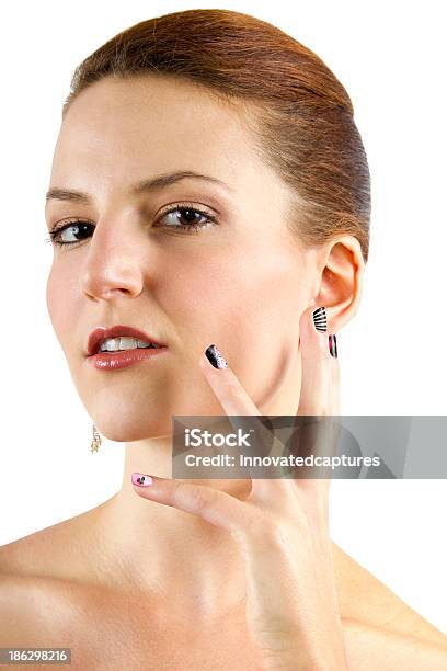 Caucasian Female Model Showing A Variety Of Finger Nail Art Stock Photo - Download Image Now