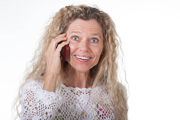 Mujer en el teléfono celular - foto de stock