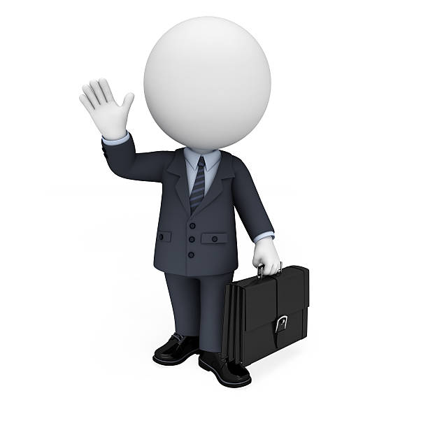 3d white character as business man stock photo