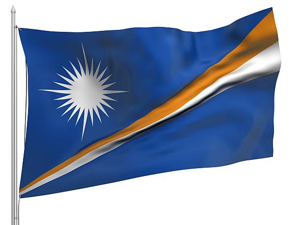 istock Flying Flag of Marshall Islands - All Countries 186299333