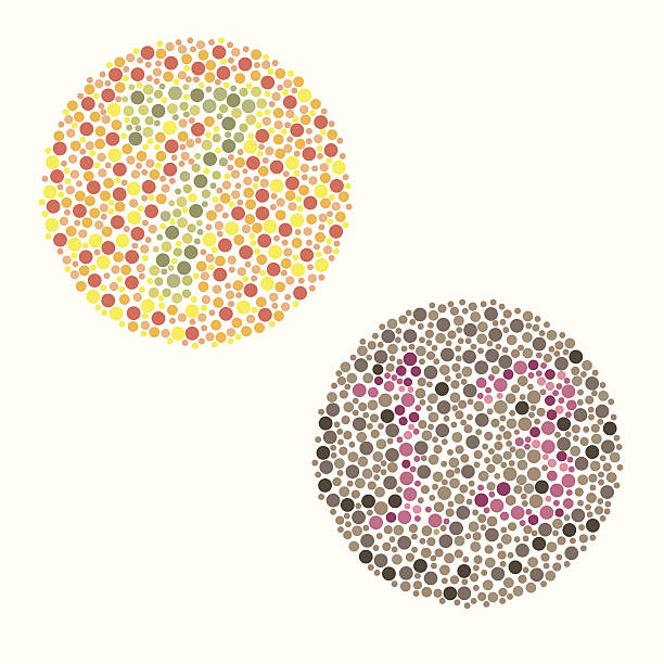 daltonism Ishihara Test. daltonism,color blindness disease. perception test colorblind stock illustrations