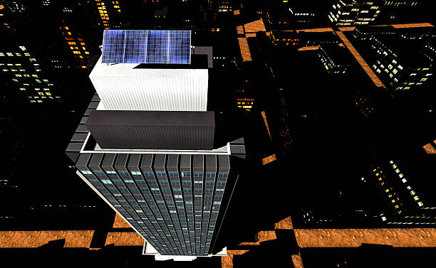 istock Solar panels in city 186300274