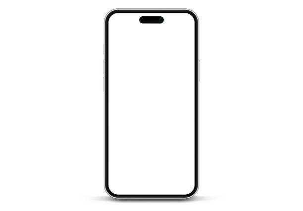 istock 3D realistic high quality smartphone mockup with isolated background. Smart phone mockup collection. Device front view. 3D mobile phone with shadow on white background. 1863003463
