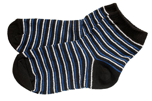 istock Pair of child's striped socks 186300564