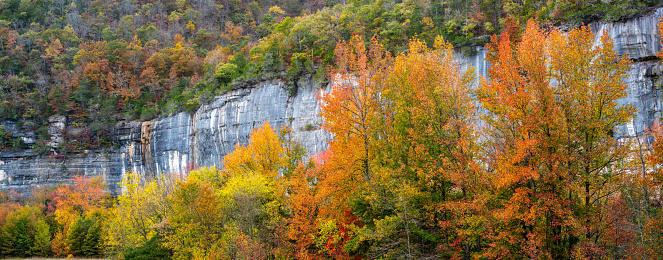 Beautiful Autumn foliage at the Buffalo River in Arkansas.