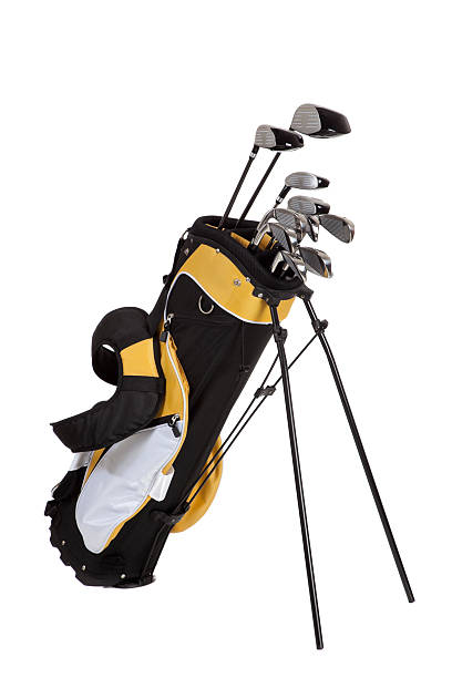 istock Golf clubs and bag on white 186302178