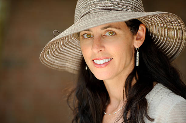 istock Beautiful woman in straw hat. 186302529