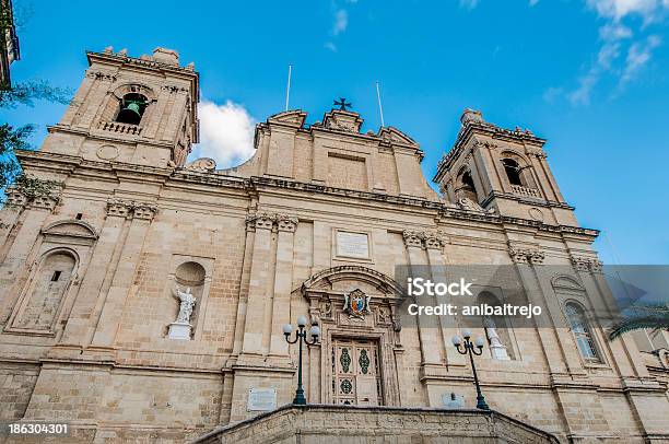 Saint Lawrence Church In Vittoriosa Malta Stock Photo - Download Image Now - 2018, Archipelago, Building Exterior