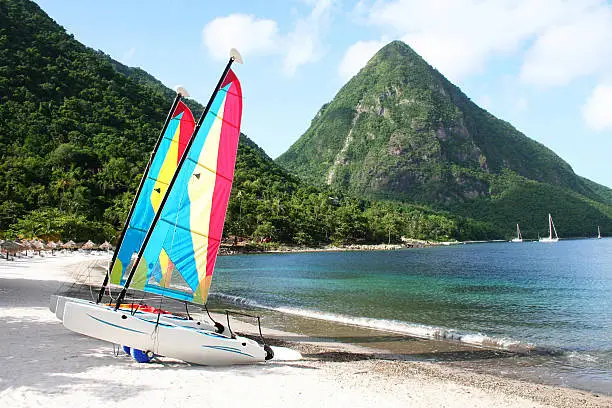 Sailing boats in St Lucia.