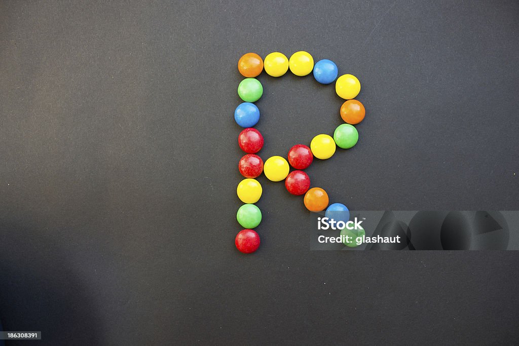 The Letter R The Letter R made of sweeties. Alphabet Stock Photo