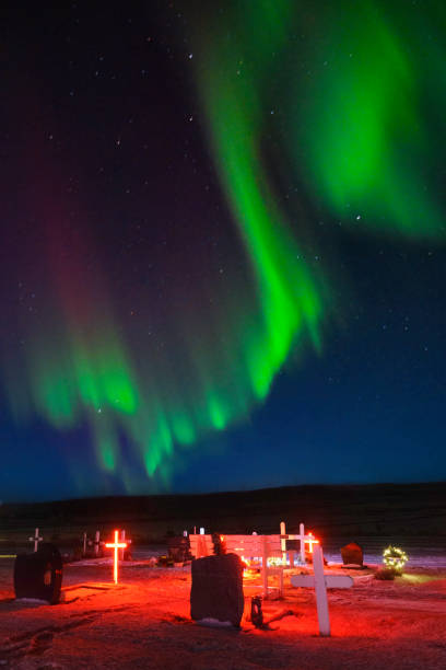 istock Northern lights over cemetery_1 1863088649