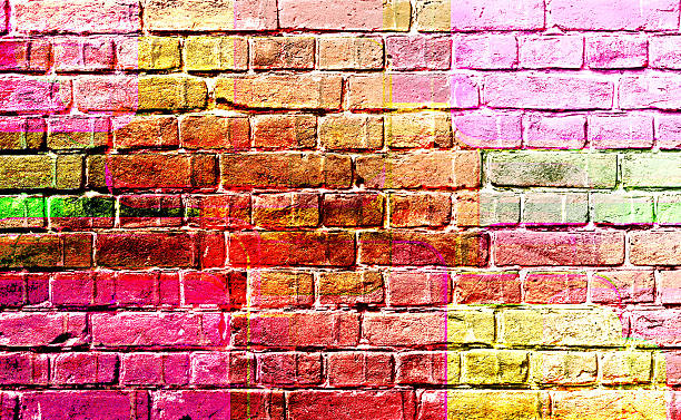 istock squares on the grunge wal 186308941