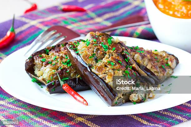 Eggplants Stuffed With Meat And Vegetables Traditional Italian Stock Photo - Download Image Now