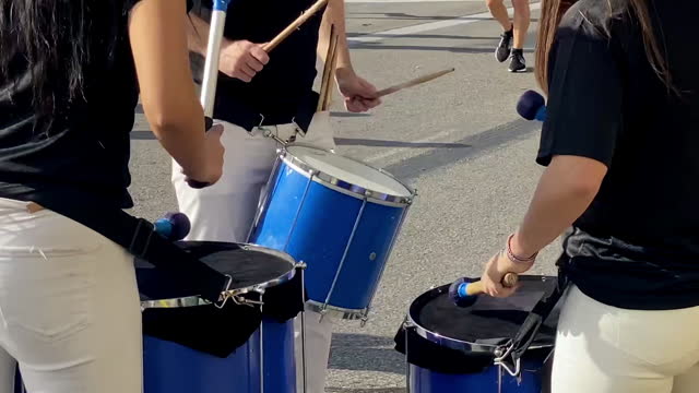 Group of drummers in the street