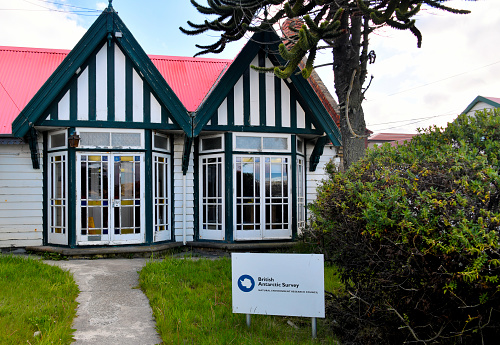 Stanley, East Falkland, Falkland Islands: British Antarctic Survey (BAS) Falkland Islands Office on Ross Road - BAS is a component of the Natural Environment Research Council (NERC). NERC is part of UK Research and Innovation. BAS is the United Kingdom's national polar research institute. It has a dual purpose, to conduct polar science, enabling better understanding of global issues, and to provide an active presence in the Antarctic on behalf of the UK. Most of the BAS staff travelling to and from Antarctica transit through Stanley each Antarctic summer. Antarctic mail and the majority of freight transits through the Falkland Islands.