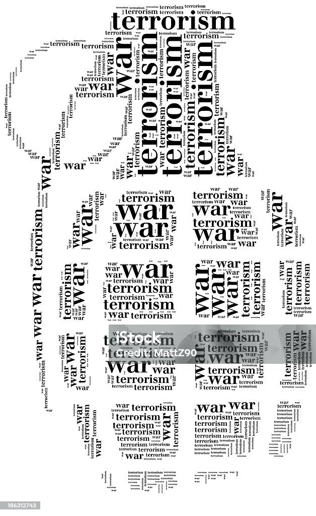 Tag cloud o relacionada con la guerra contra el terrorismo en forma de grenade - Foto de stock de Abstracto libre de derechos