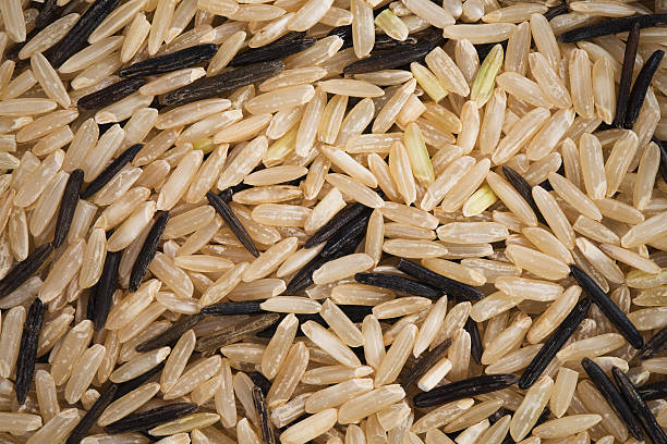 istock Background of brown and wild rice 186312744