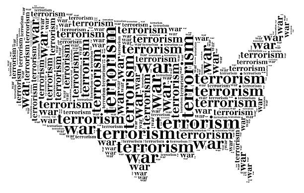 tag cloud o guerra al terrorismo relativi a forma di stati uniti d'america - bin laden foto e immagini stock