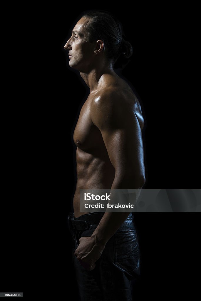 Handsome guy Handsome Man Isolated On Black Background 30-39 Years Stock Photo