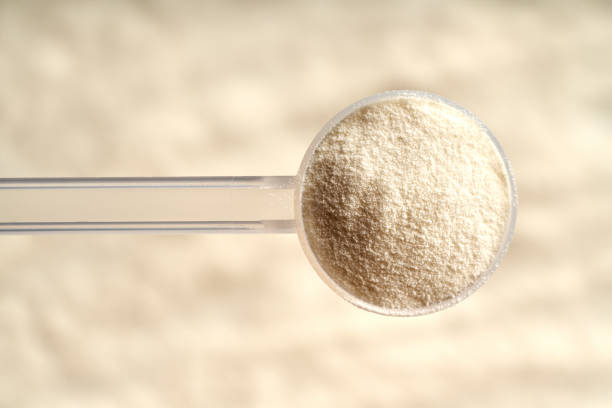 istock Collagen powder in a plastic measuring scoop 1863142478