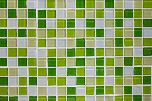 istock Green glass mosaic tiles 186314445