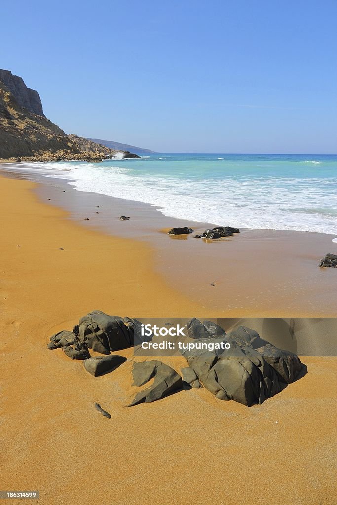 Crete, Greece Coast of Crete island in Greece. Red Beach of famous Matala. Beach Stock Photo