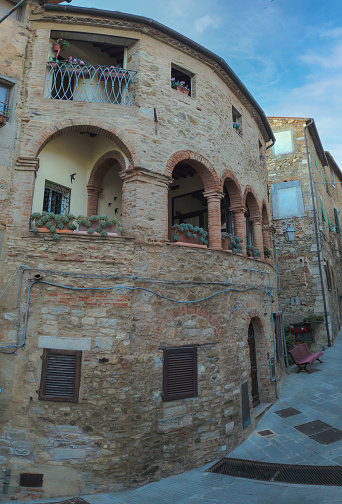 Medieval village of Campiglia Marittima, Tuscany, Italy. Street in the historic center