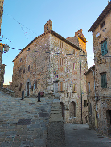 Medieval village of Campiglia Marittima, Tuscany, Italy. Street in the historic center