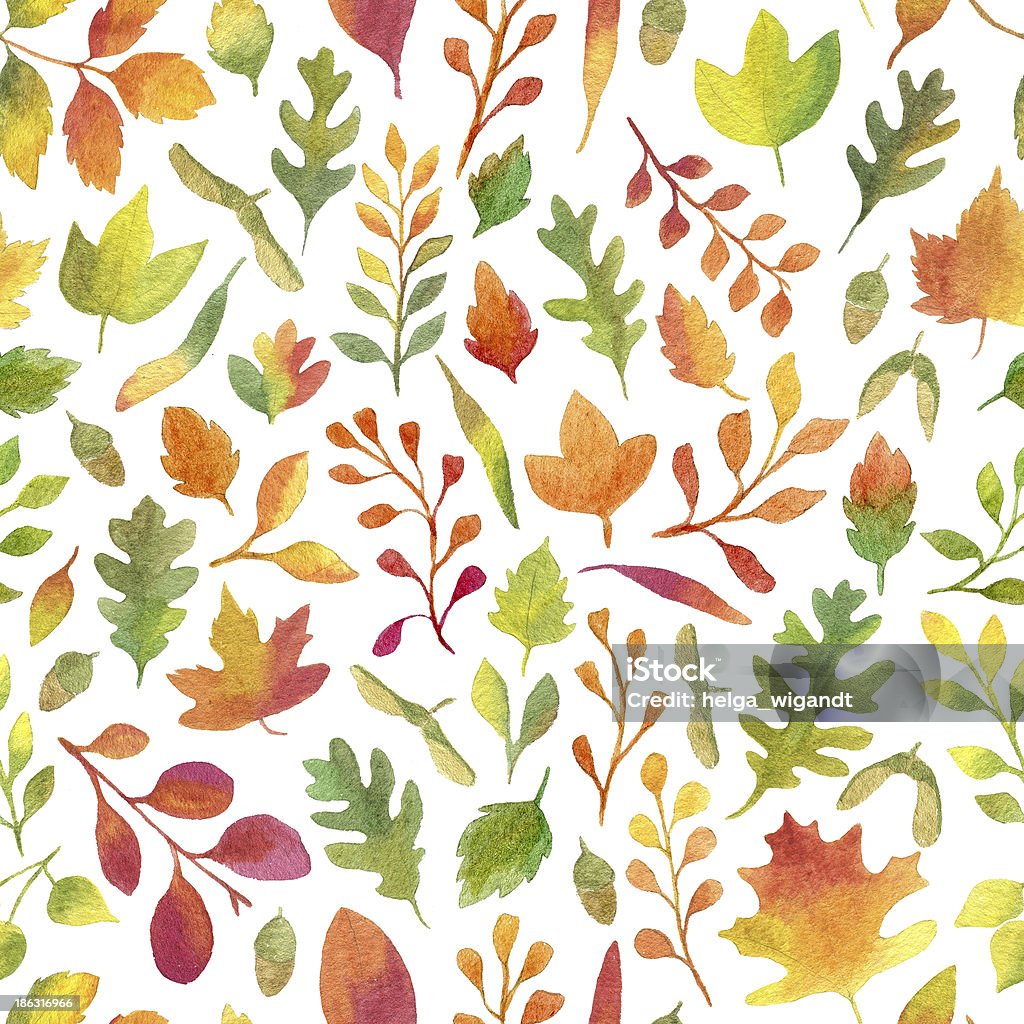 Autumn leaves seamless pattern Autumn leaves seamless pattern painted with watercolor Autumn stock illustration