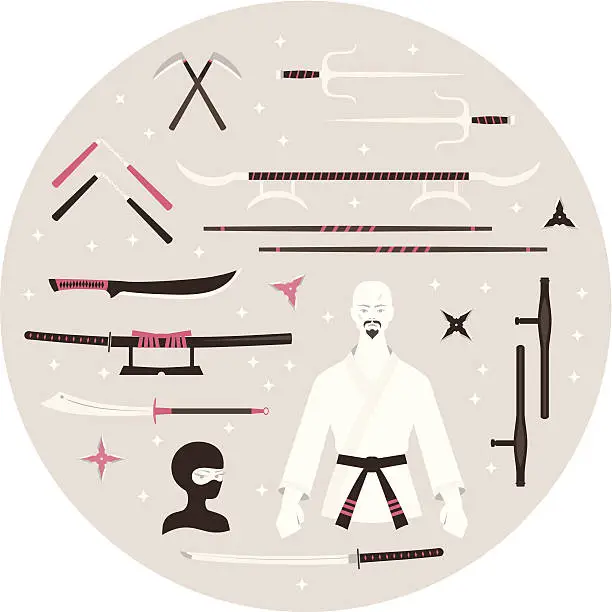 Vector illustration of Karate Icons